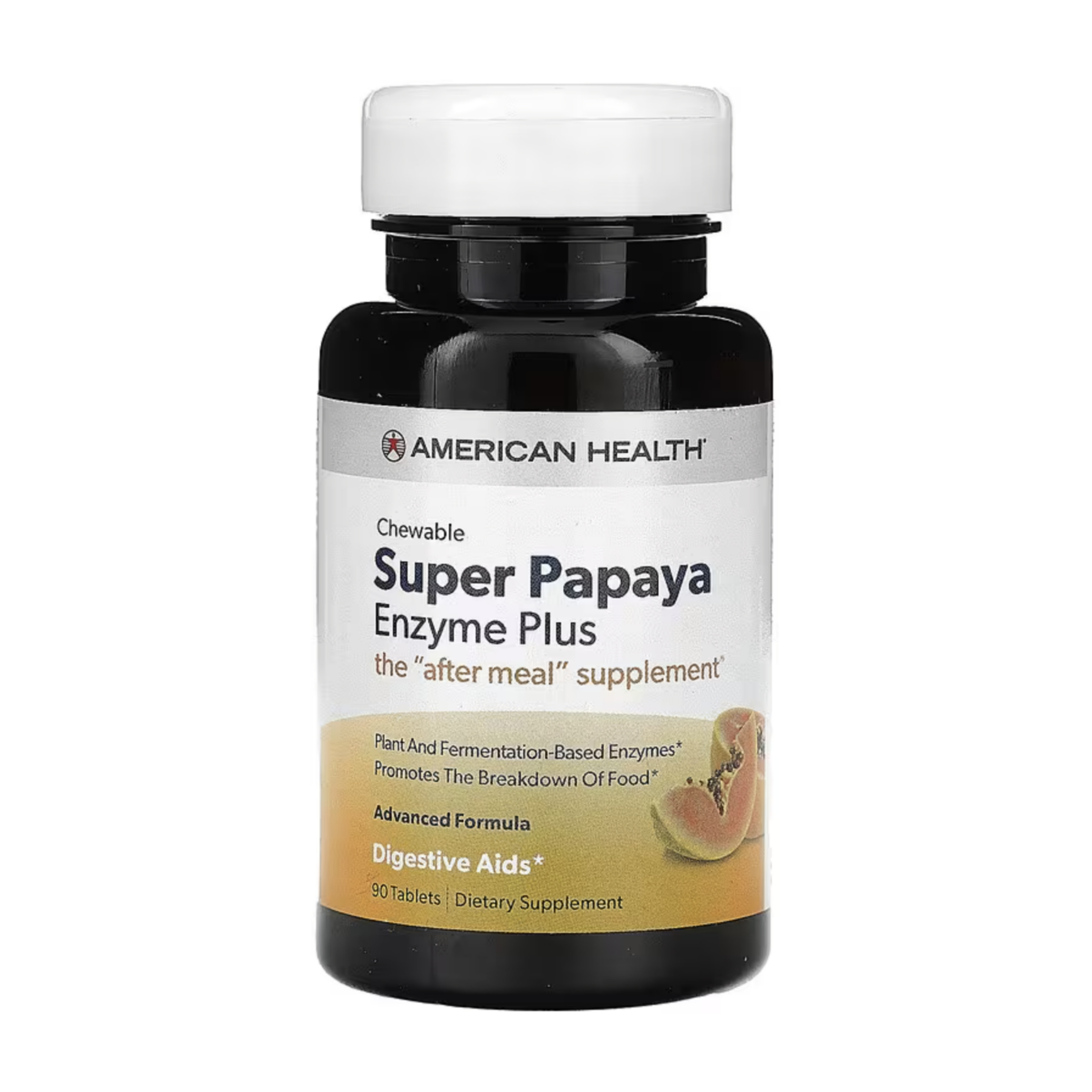 아메리칸헬스 <b>슈퍼 파파야 엔자임 플러스</b> 츄어블 90정 소화 효소