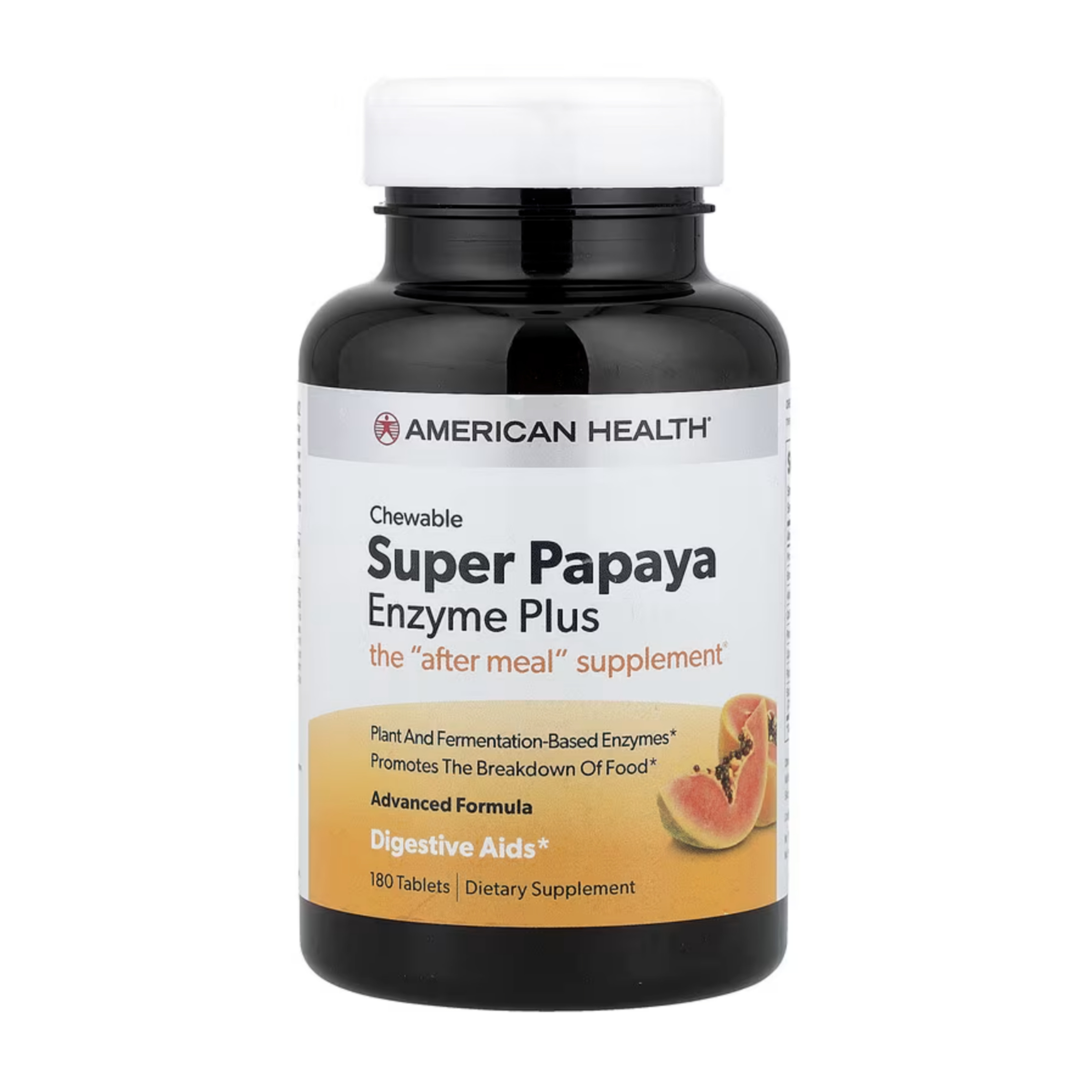 아메리칸헬스 <b>슈퍼 파파야 엔자임 플러스</b> 츄어블180정 소화 효소 2개월분