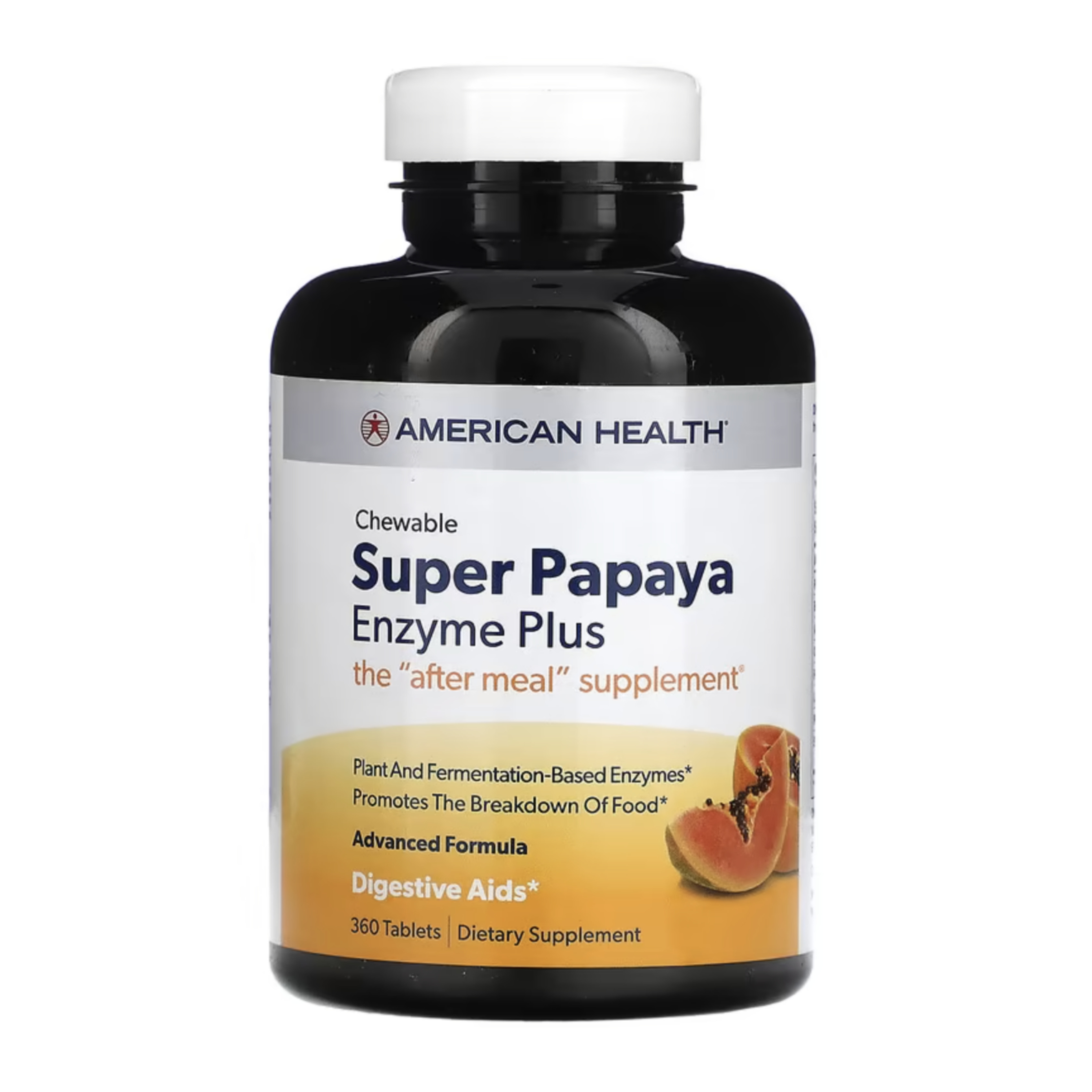 아메리칸헬스 <b>슈퍼 파파야 엔자임 플러스</b> 츄어블 360정 소화 효소 4개월분