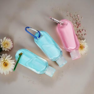 손 소독제 키링 휴대용 미니 홀더 젤 통 케이스 어린이집 여행용 소독 가방 걸이 고리 공병