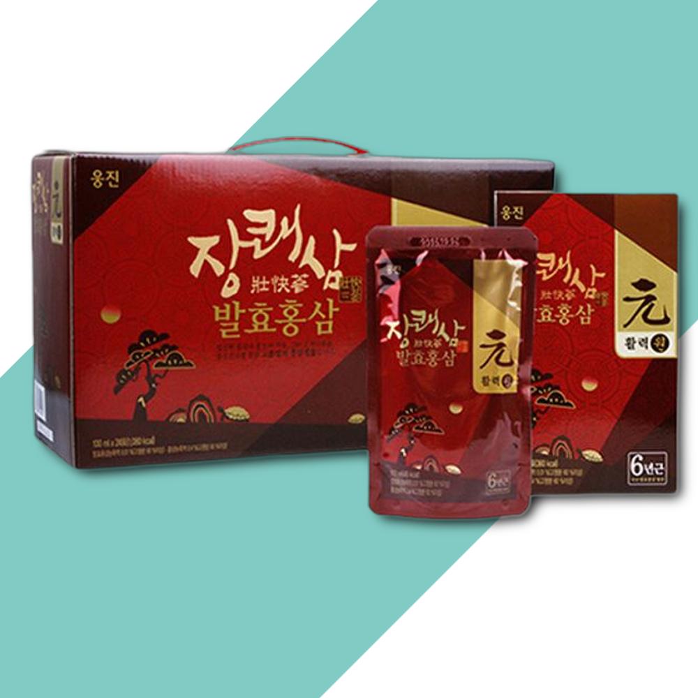 웅진 장쾌삼 발효<b>홍삼</b> 활력원 100ml 24포 음료 간식 커피 다과