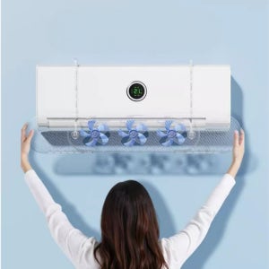 무동력 벽걸이 에어컨팬 무풍 실링팬 날개 에어컨 가드 가림막 공기순환팬