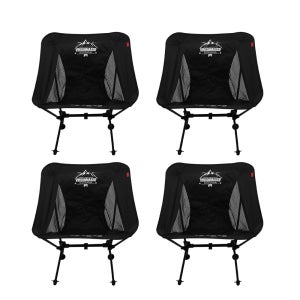 빈슨메시프 듀랄루민 백패킹체어 휴대용 등산 낚시 캠핑의자 경량 메쉬 블랙, 4개