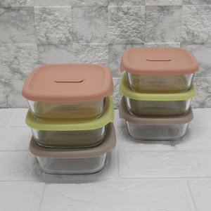오븐글라스 바로한끼 밥용기 Lite 320ml 3조+3조 전자레인지 이유식 냉동 햇쌀밥용기