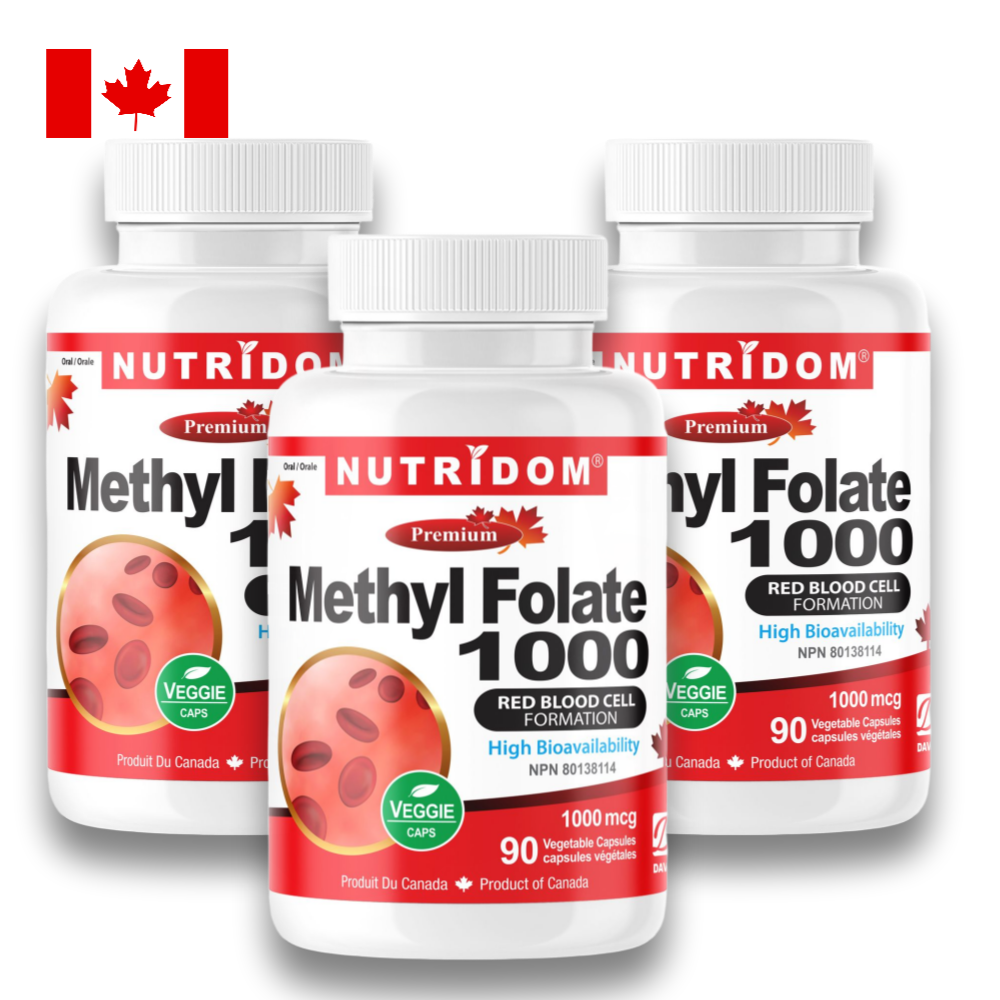 (3팩세트) <b>뉴트리</b>돔 활성 <b>엽산</b> 메틸폴레이트 1000mcg 식물성 90캡슐 N321