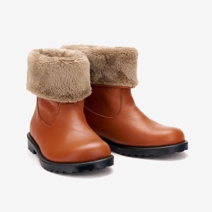 AIDL 1134 소가죽 청키 퍼 부츠 - 카멜 아동 부츠 키즈 워커 겨울 신발 어린이