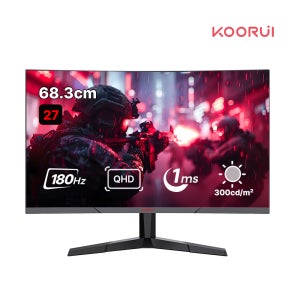 쿠루이 QHD 180Hz 커브드 게이밍 모니터 68.3CM 27E6QCA 1ms 1500R 슬림베젤 조준선 지원