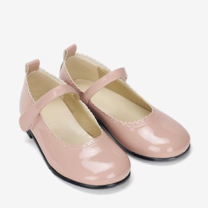 518 키즈 & 맘 에나멜 스캘럽 메리제인 - 페일핑크