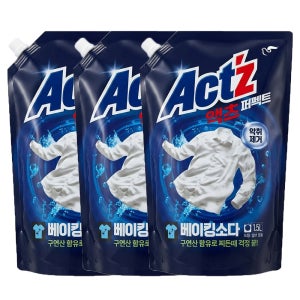 액츠 퍼펙트 베이킹소다 액체세제 1.5L, 3개