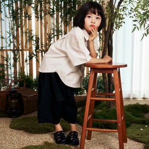 2223 키즈 & 맘 소가죽 피셔맨 샌들 - 블랙