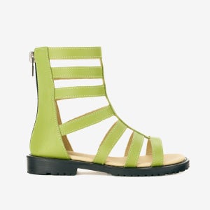 AIDL 2221 소가죽 글래디에이터 샌들 - 그린 천연가죽 신발 수제화 프리미엄 슈즈