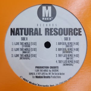 Natural Resource - I Love This World / Bum Deal (Remix) LP