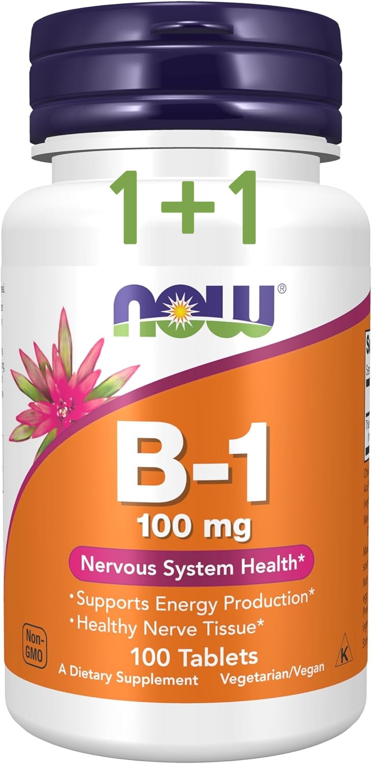1+1 <b>나우푸드 비타민B1</b> 티아민 100mg 100정