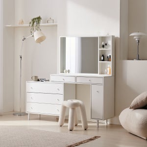 글린트 3단 수납 거울 확장형 화장대 1000