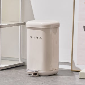비바 더스텝 무소음 페달 휴지통 10L 종량제 냄새차단 기저귀 인테리어