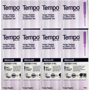 동아제약 템포 오리지널 순면 탐폰 레귤러, 10개입, 8팩