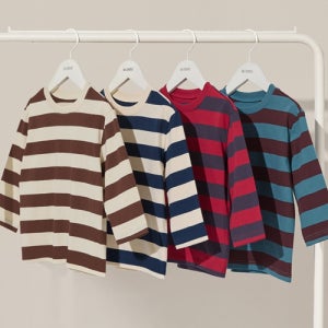유니프랜드 아동 스트라이프 선염 긴팔 티셔츠 키즈 주니어 상의