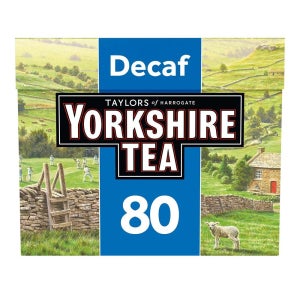Yorkshire Tea 티백 80개입 1팩 블루 디카페인 Yorkshire Decaffeinated Tea Bags 80s