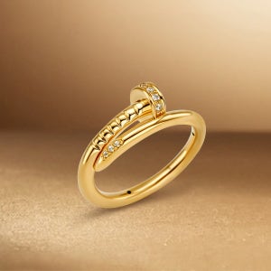 18K 아레스 네일 꼬임 골드 레이어드 가드링 반지 RG-1212-Y