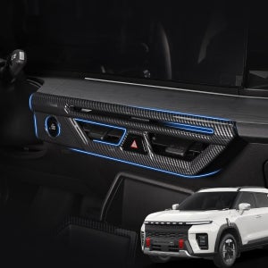 무쏘 EV 튜닝 악세사리 센터페시아 송풍구 커버 용품 블랙 우드 몰딩