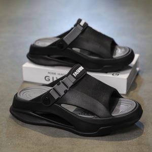 ALOTHUNDER 남녀공용 발편한 아쿠아 EVA 슬리퍼 커플 샌들 블랙