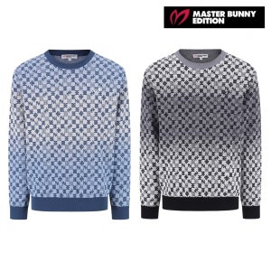 마스터바니 골프웨어 남성 골프 니트 간절기 패턴 그라데이션 스웨터 E1SR204