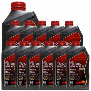에스오일 세븐 레드 9 SQ 0W30 1L x 12개 1박스 가솔린 LPG 전용 100% 합성 엔진오일 (5W30 대체시 연비개선)
