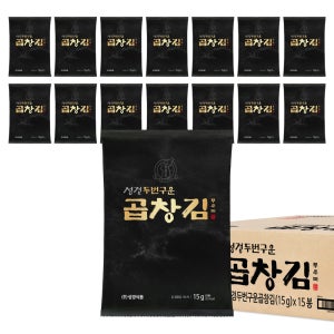 [성경김본사] 프리미엄 두번구운 곱창김(전장김) 15g, 15봉