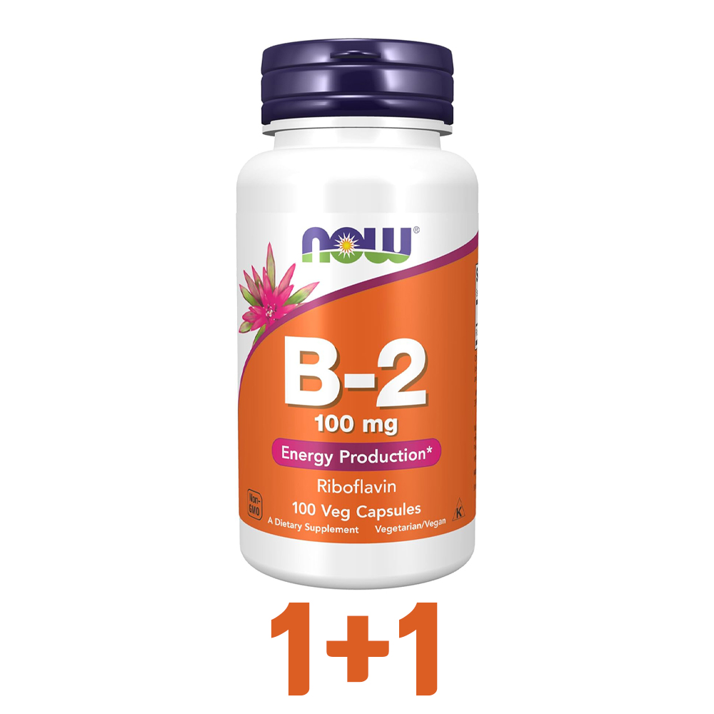 1+1 나우푸드 B-2 <b>리보플라빈 비타민</b>B2 100mg 100캡슐