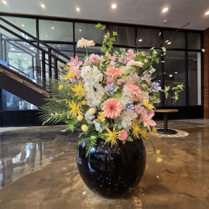 중형 원형화분 플라워 조경장식A 인테리어 조화 꽃장식