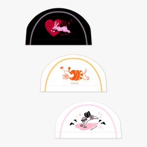 메쉬 토끼 강아지 천사 블랙 화이트 핑크 편한 귀여운 수모 수영모자