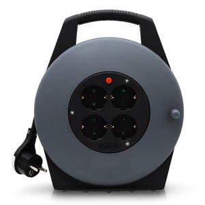 러그박스 4구 20m 슬림형 코드릴 블랙 고용량 3000W 전기릴선 멀티탭 연장선 캠핑릴선