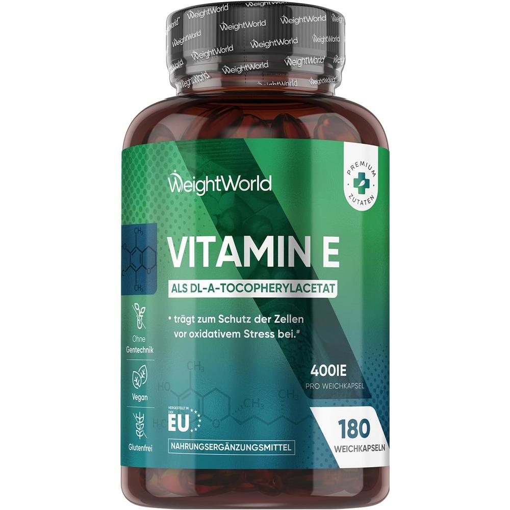 독일 <b>웨이트월드</b> WeightWorld Vitamin E 비타민E 소프트 캡슐 400 IU 180정