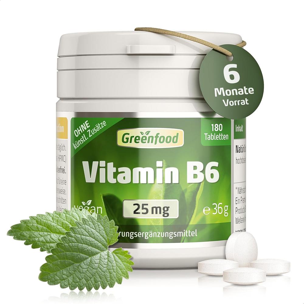 독일 그린푸드 <b>Greenfood Vitamin B6</b> 비타민B6 25 mg 180정