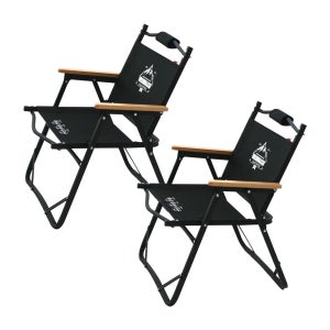 빈슨메시프 폴딩 로우체어 경량 알루미늄 공원 나들이 피크닉 캠핑의자 블랙, 2개