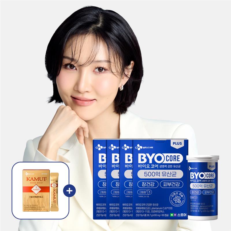 [슈퍼적립/6개월분] CJ 바이오코어 500억 보장 부자 화사 유산균 상온보관 프로바이오틱스 90캡슐, 4개