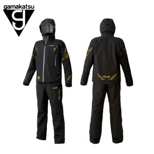 가마가츠 GM-3772 울티마 쉴드 프로 레인슈트 우비 낚시복 블랙×골드 L-WIDE