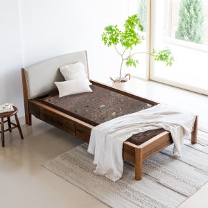 온다움 싱글 돌침대 브라운팔보석+리프트테이블구성