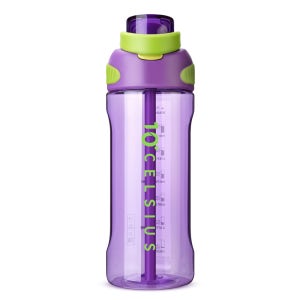 10도씨 루틴 트라이탄 투웨이 빨대 원터치 보틀 손잡이 스포츠물통 휴대용 750ml, 퍼플