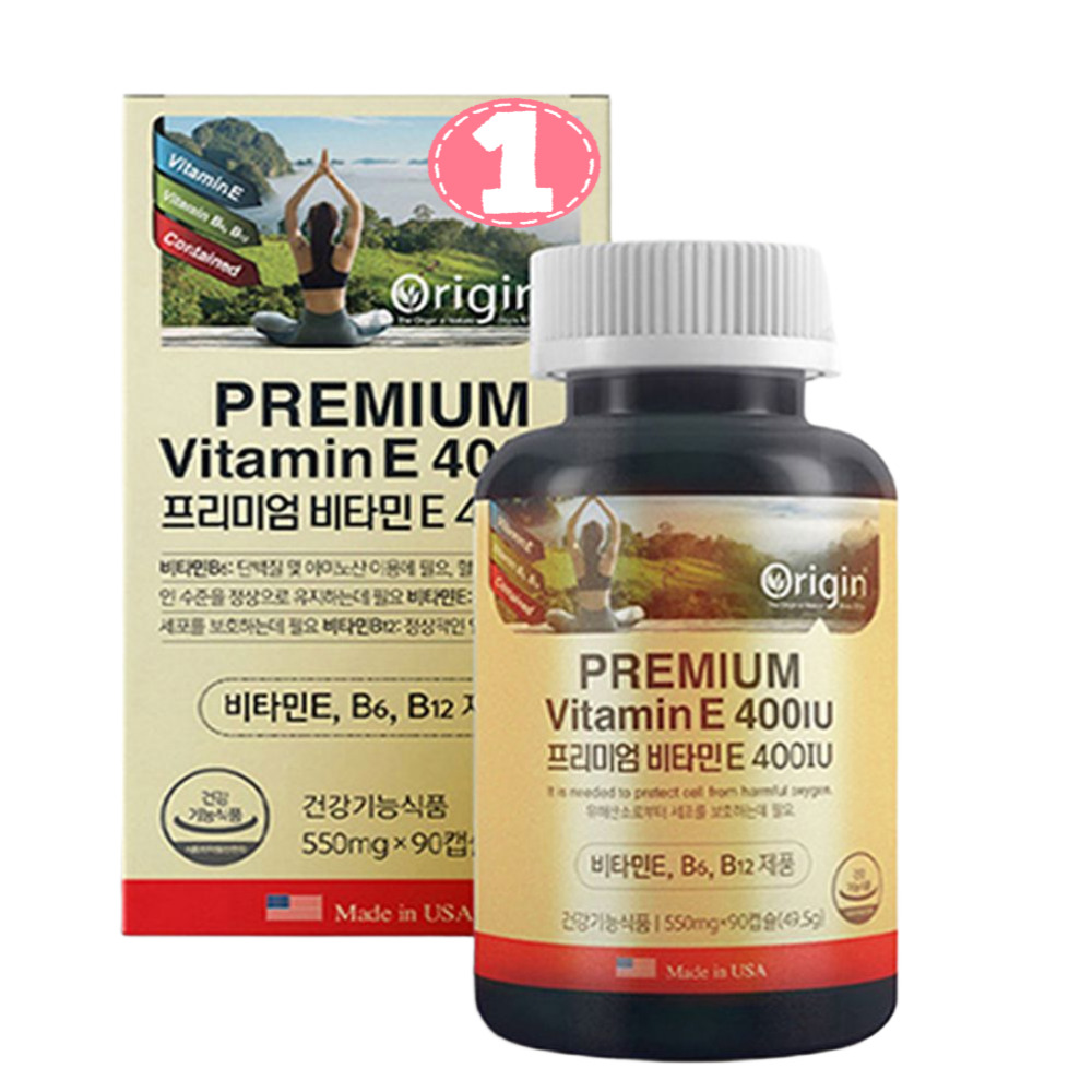 미국 직수입 프리미엄 비타민E 400IU 비타민 B6,B12 복합비타민 90캡슐, 1개