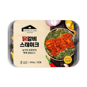 농가의하루 닭갈비 500g 숯불닭갈비 양념 치킨 바베큐 캠핑음식 구이 맛집