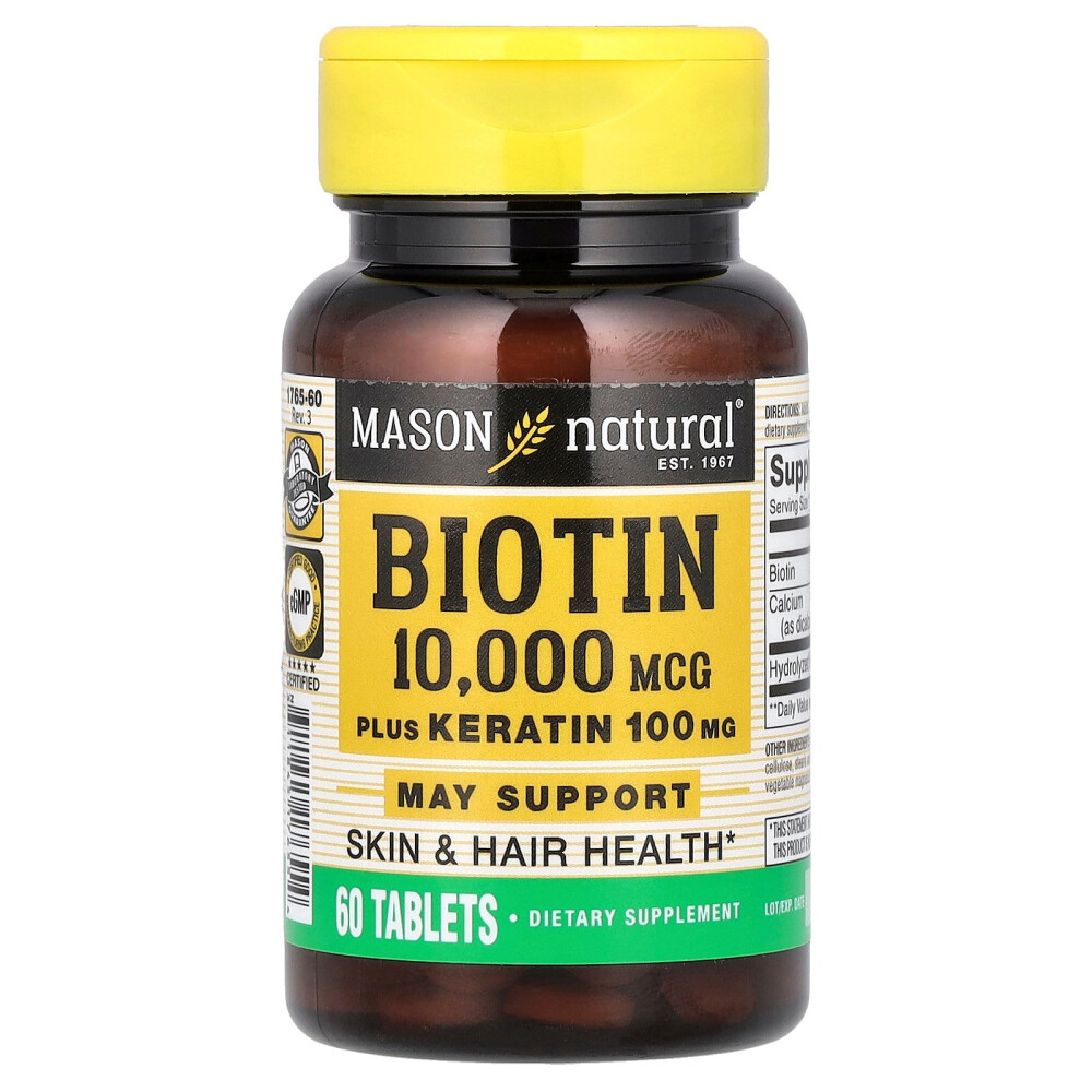(아이허브) 메이슨네츄럴 비오틴 + 케라틴 10000mcg 60정 해외직구