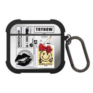 에어팟 4세대 블루투스 케이스 미러 범퍼 Kit 블랙 립 체리