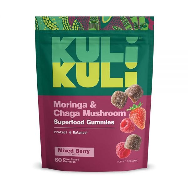 <b>Kuli Kuli</b> Super Energy Gummies - 모링가 함유 에너지 보충제, 카페인 프리 천연 에너지 부스터 - GMO 프리, 글루텐 프리 모링가 젤리 60개