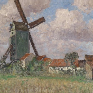Windmill and village in Belgium 캔버스액자 조프