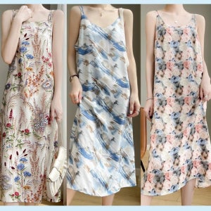 여성 플로럴 쉬폰 나시 롱 원피스 휴양지 여름 여행 동남아 바캉스 민소매 시원한