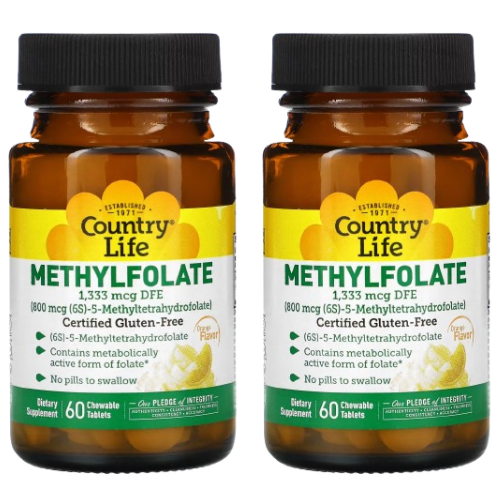 <b>컨트리 라이프 메틸엽산</b> 1333mcg DFE 츄어블 60정 2개