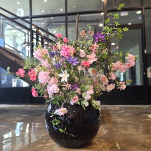 중형 원형화분 플라워 조경장식B 인테리어 조화 꽃장식