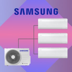 삼성 무풍 벽걸이 에어컨 3IN1 1등급 인버터 42.3㎡+18.7㎡+18.7㎡(15평+6평+6평)+3마력 실외기 조합형