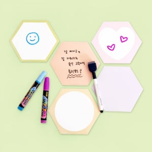 붙였다뗐다 가정용 냉장고 미니 고무자석 육각 메모 보드